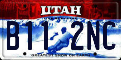 UT license plate B112NC
