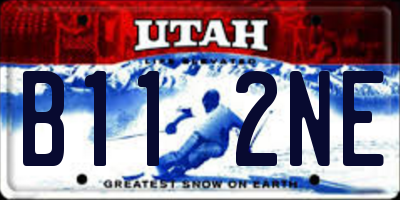UT license plate B112NE