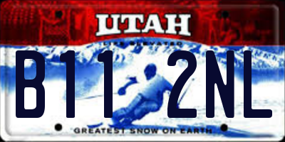 UT license plate B112NL