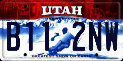 UT license plate B112NW