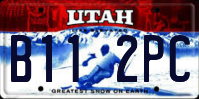 UT license plate B112PC