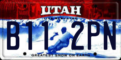 UT license plate B112PN
