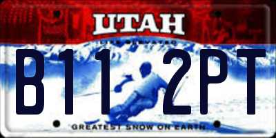 UT license plate B112PT