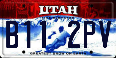 UT license plate B112PV