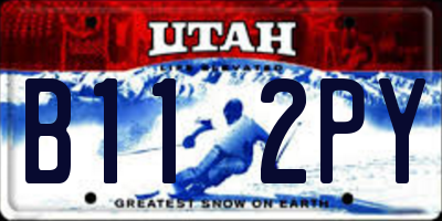 UT license plate B112PY