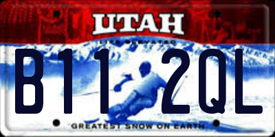 UT license plate B112QL