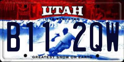 UT license plate B112QW