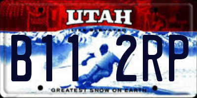 UT license plate B112RP