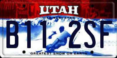UT license plate B112SF