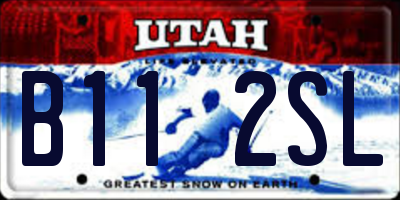 UT license plate B112SL