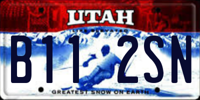UT license plate B112SN