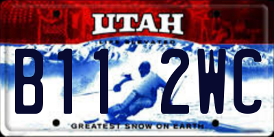 UT license plate B112WC