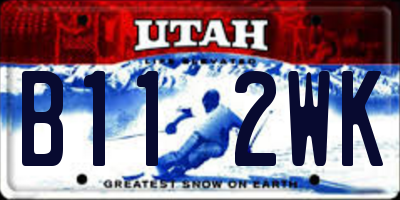 UT license plate B112WK