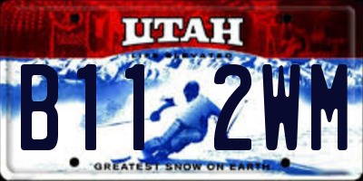 UT license plate B112WM