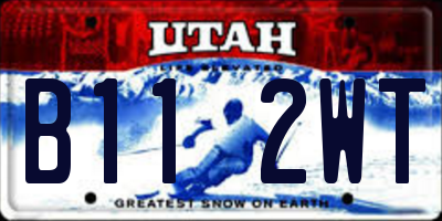 UT license plate B112WT