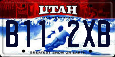 UT license plate B112XB