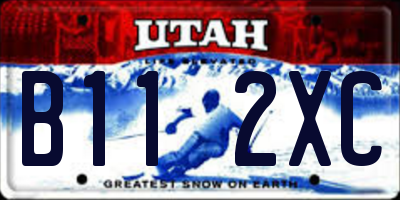 UT license plate B112XC
