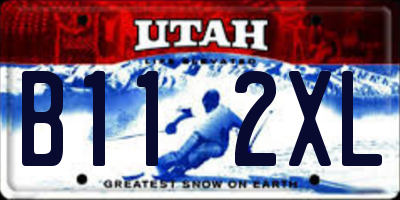 UT license plate B112XL