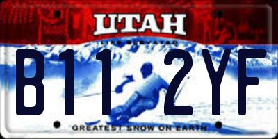UT license plate B112YF