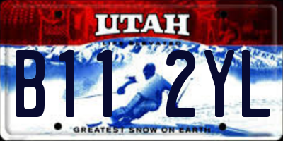 UT license plate B112YL