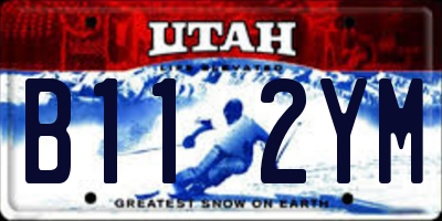 UT license plate B112YM