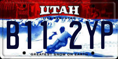UT license plate B112YP