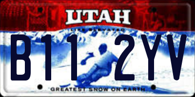 UT license plate B112YV