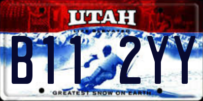 UT license plate B112YY