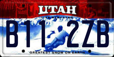 UT license plate B112ZB