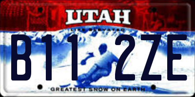 UT license plate B112ZE