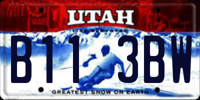 UT license plate B113BW
