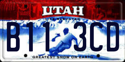UT license plate B113CD