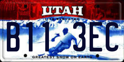 UT license plate B113EC