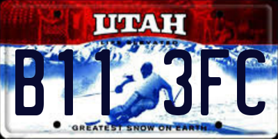 UT license plate B113FC