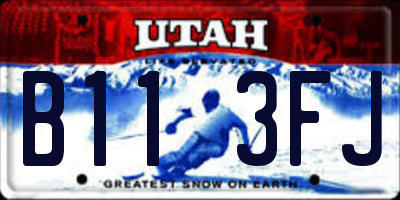 UT license plate B113FJ