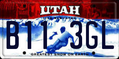 UT license plate B113GL