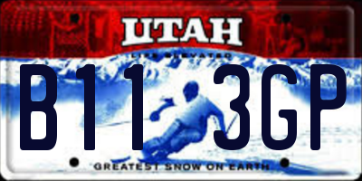 UT license plate B113GP