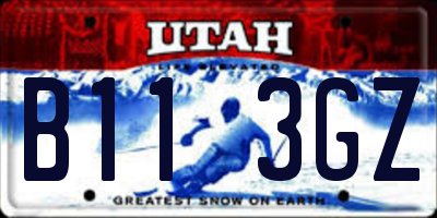 UT license plate B113GZ