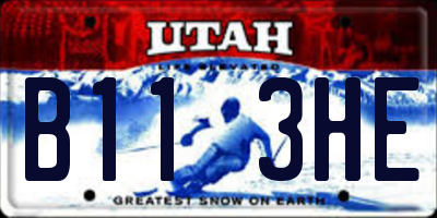 UT license plate B113HE