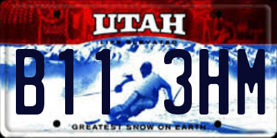 UT license plate B113HM