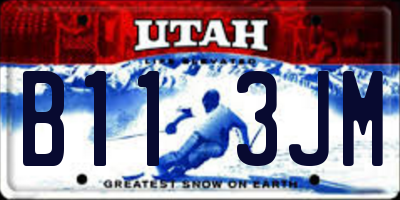 UT license plate B113JM