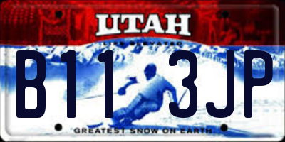 UT license plate B113JP