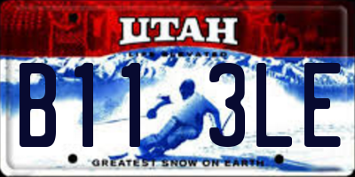 UT license plate B113LE