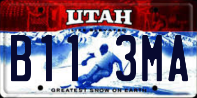 UT license plate B113MA