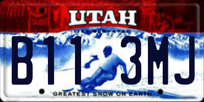 UT license plate B113MJ