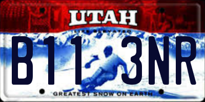UT license plate B113NR