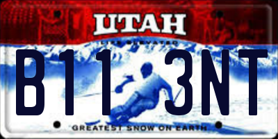 UT license plate B113NT