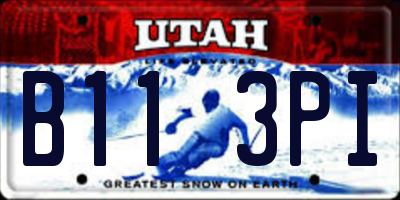 UT license plate B113PI