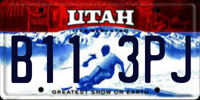 UT license plate B113PJ