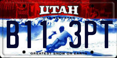 UT license plate B113PT